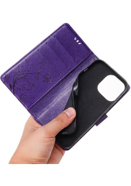 IPhone 15 Için Filp Durumda Pro Max Kart Tutucu Pu Deri Manyetik Kapatma (Yurt Dışından)