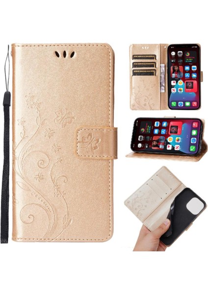 IPhone 15 Için Filp Durumda Pro Manyetik Kapatma Kart Tutucu Pu Deri Bilek (Yurt Dışından)