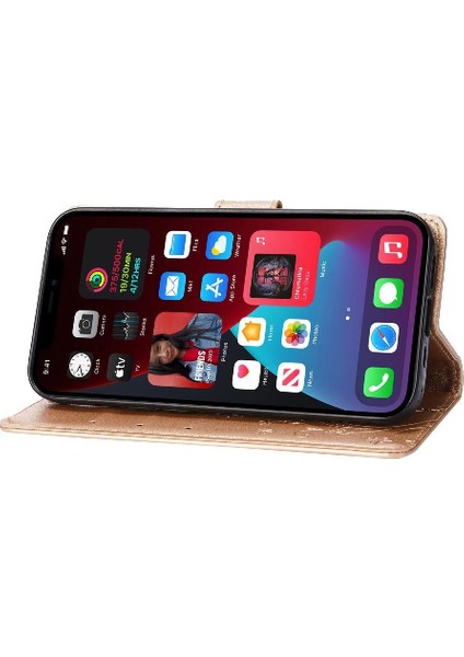 IPhone 15 Için Filp Durumda Pro Manyetik Kapatma Kart Tutucu Pu Deri Bilek (Yurt Dışından)