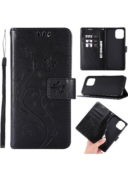 IPhone 14 Için Filp Durumda Pro Kart Tutucu Kickstand Bilek Kayışı Manyetik Pu (Yurt Dışından)