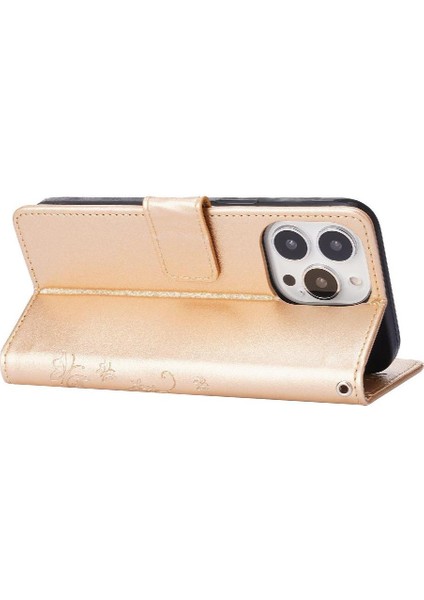 IPhone 15 Için Filp Durumda Pro Max Kart Tutucu Pu Deri Manyetik Kapatma (Yurt Dışından)