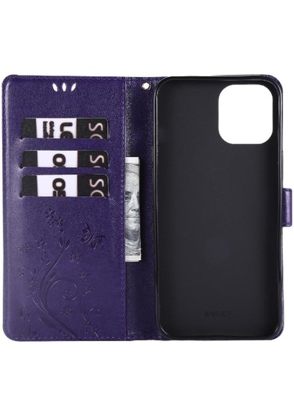 IPhone 13 Için Filp Durumda Pro Max Kickstand Kart Tutucu Pu Deri Bilek (Yurt Dışından)