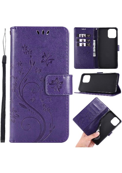 IPhone 14 Için Filp Durumda Pro Max Pu Deri Kart Tutucu Kickstand Bilek (Yurt Dışından)