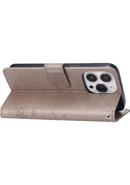 IPhone 15 Için Filp Durumda Artı Pu Deri Kickstand Kart Tutucu Bilek Kayışı (Yurt Dışından)