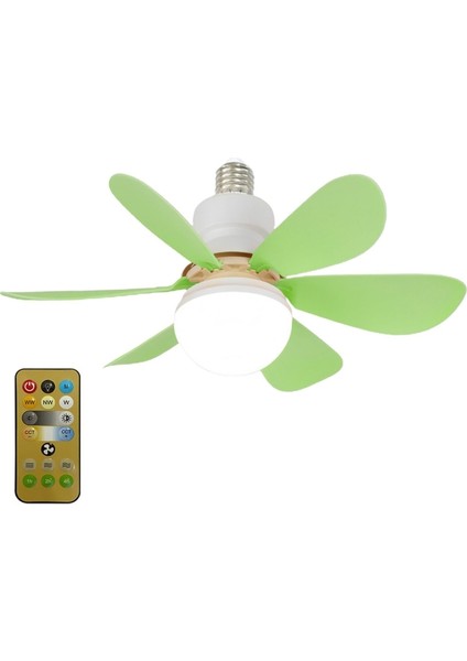 E27 Salyangoz Ağız Fan Lambası 520X185MM 40W Matcha Yeşil Tabansız Uzaktan Kumanda (Yurt Dışından)