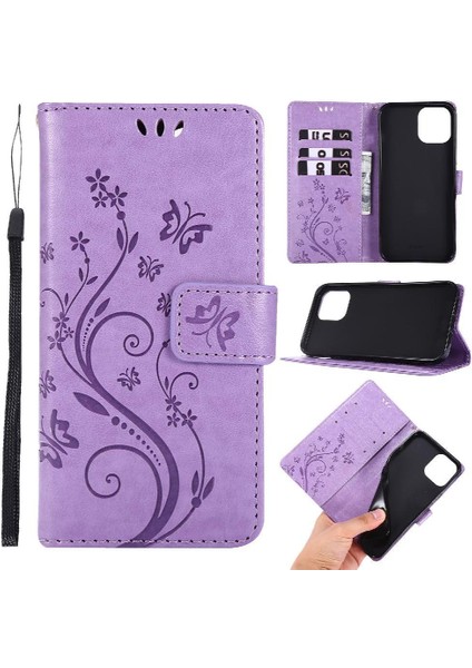 IPhone 13 Için Filp Durumda Mini Pu Deri Kickstand Bilek Kayışı Manyetik (Yurt Dışından)