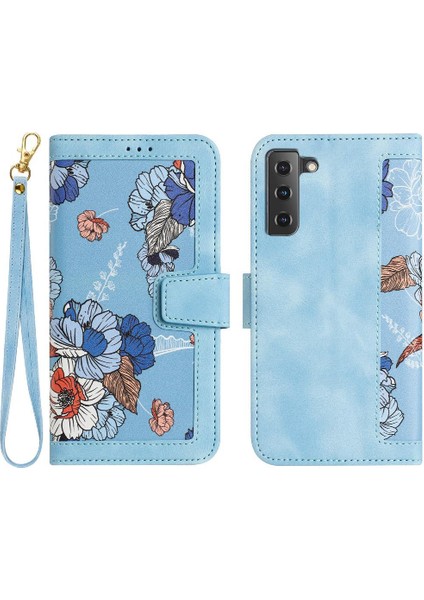 Samsung Galaxy S21 Kickstand Pu Deri Anti Scratch Için Cüzdan Kılıf (Yurt Dışından)