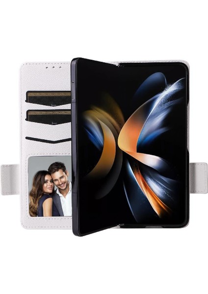 Samsung Galaxy Z Için Flip Case Fold 6 Kart Yuvaları Tutucu Manyetik Yan Pu (Yurt Dışından)