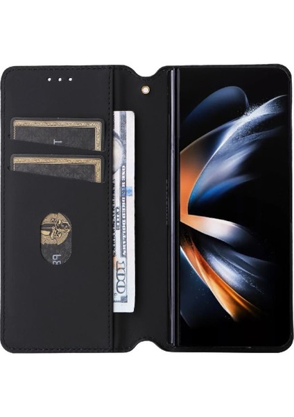 Samsung Galaxy Z Için Flip Case Fold 6 3D Desen Pu Deri Manyetik Kart (Yurt Dışından)