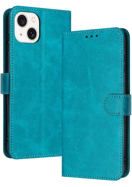 IPhone 14 Için Flip Case Artı Kickstand ile Saf Renk Pu Deri (Yurt Dışından)