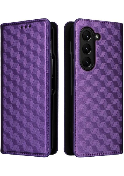 Samsung Galaxy Z Için Flip Case Fold 6 3D Desen Pu Deri Manyetik Kart (Yurt Dışından)