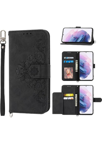 Samsung Galaxy S21 Darbeye Çoklu Kredi Kartı Yuvaları Için Flip Case (Yurt Dışından)