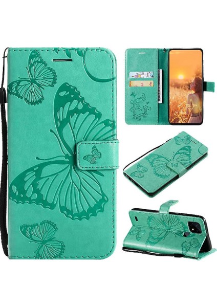 Kart Yuvası Standı Pu Flip ile Realme C20/C21 Darbeye Dayanıklı Kapak Için Flip Case (Yurt Dışından)