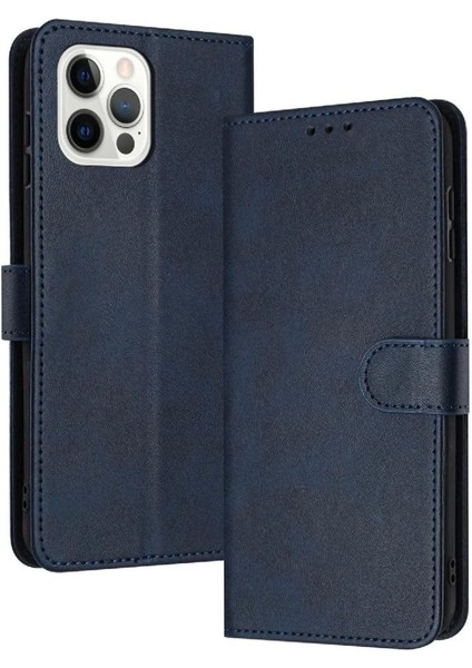 Toka Saf Renk Pu ile Kart Yuvası ile IPhone 12 Pro Max Için Flip Case (Yurt Dışından)