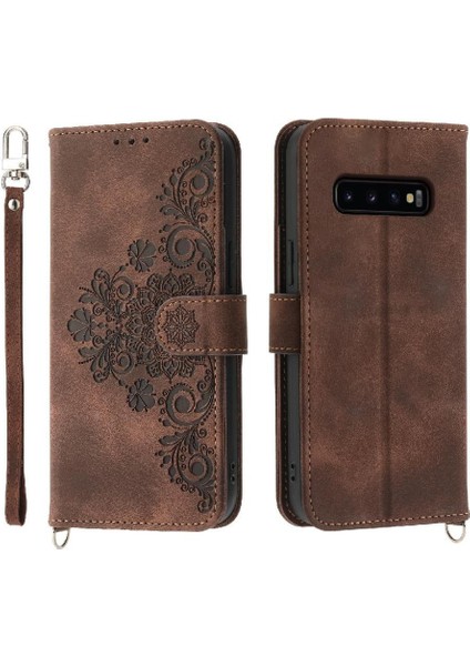 Samsung Galaxy S10 Artı Çoklu Kredi Kartı Yuvaları Bileklik Için Flip Case (Yurt Dışından)