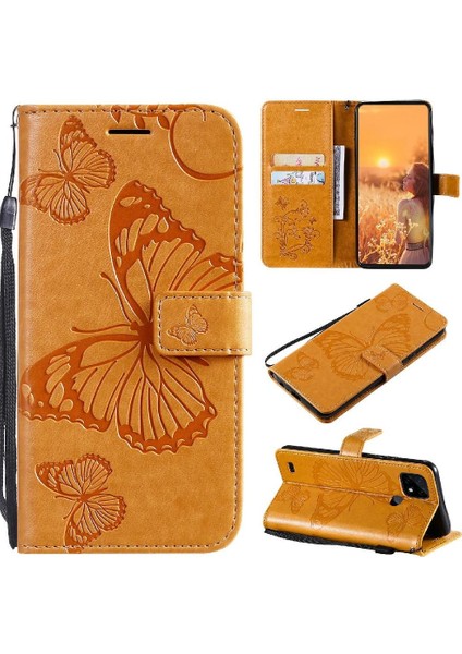 Kart Yuvası Standı Pu Flip ile Realme C20/C21 Darbeye Dayanıklı Kapak Için Flip Case (Yurt Dışından)