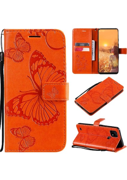 Kart Yuvası Standı Pu Flip ile Realme C20/C21 Darbeye Dayanıklı Kapak Için Flip Case (Yurt Dışından)