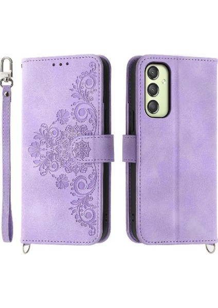 Samsung Galaxy A25 Bileklik Çoklu Kredi Kartı Yuvaları Için Flip Case (Yurt Dışından)
