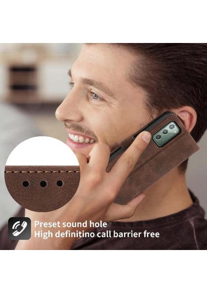 Samsung Galaxy Not 20 Çoklu Kredi Kartı Yuvaları Bileklik Için Flip Case (Yurt Dışından)