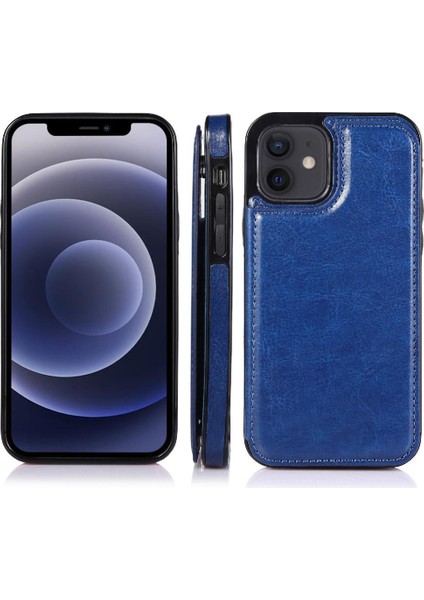 Kart Tutucu Çift Manyetik ile IPhone 12 Mini Kickstand Için Cüzdan Kılıf (Yurt Dışından)