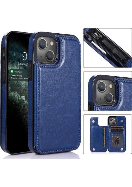 Kart Tutucu Kickstand Kart Yuvaları Pu ile IPhone 13 Mini Için Cüzdan Kılıf (Yurt Dışından)