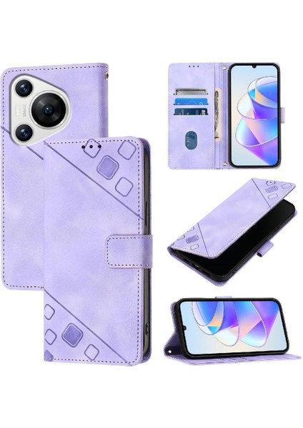 Huawei Huawei Kart Tutucu Manyetik Deri Cüzdan Kapak Çevirin (Yurt Dışından)