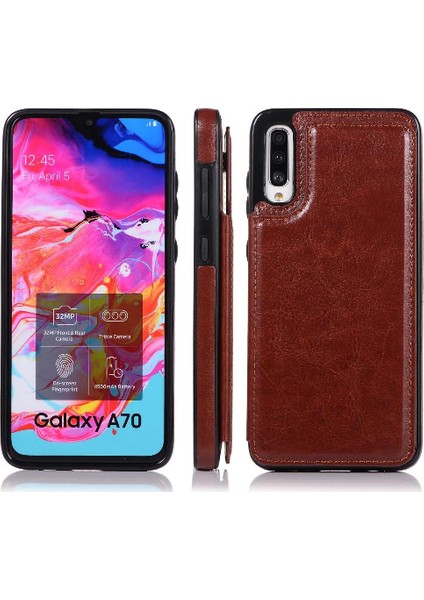 Samsung Galaxy A70 Çift Manyetik Toka Kickstand ile Cüzdan Kılıf (Yurt Dışından)