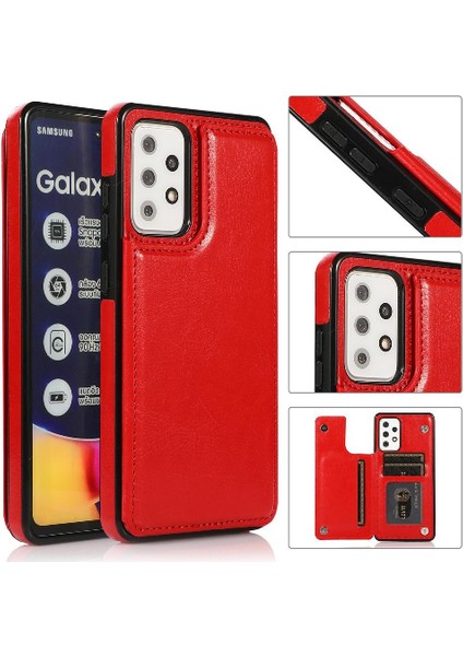 Kart Sahibinin Pu Deri Kart Yuvaları ile Samsung Galaxy A72 Için Cüzdan Kılıf (Yurt Dışından)