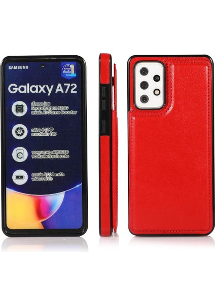 Kart Sahibinin Pu Deri Kart Yuvaları ile Samsung Galaxy A72 Için Cüzdan Kılıf (Yurt Dışından)