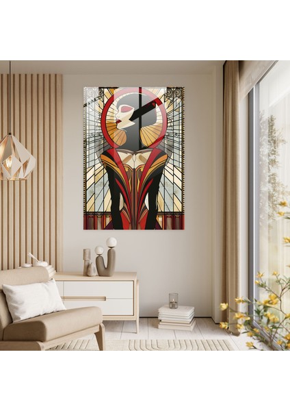 Art Deco Çizgi Roman Cam Baskı - Klasisizm+Popart, Cam Duvar Sanatı, Klasisizm ile Pop Art'ı Birleştirmek, Duvar Dekorasyonu, 30 x 45 cm