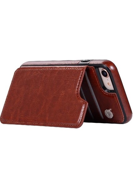 Cüzdan Kılıf IPhone 7/8/kickstand Kickstand Kart Yuvaları Pu Deri Kart ile (Yurt Dışından) fırsatları
