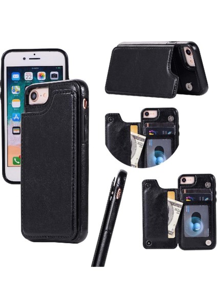 Cüzdan Kılıf IPhone 7 Artı/8 Artı Kart Yuvaları Pu Deri Kart Toka ile (Yurt Dışından)
