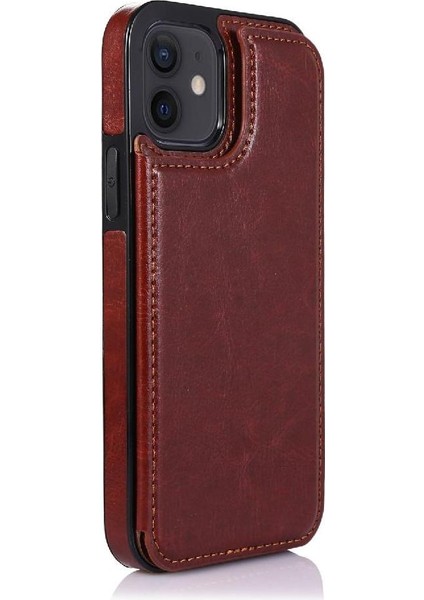 Kart Tutucu Çift Manyetik ile IPhone 12 Mini Kickstand Için Cüzdan Kılıf (Yurt Dışından) indirimleri