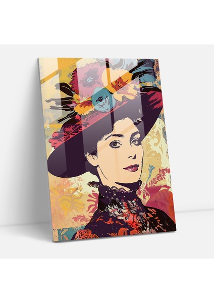 Canlı Pop Art Cam Baskısında Viktorya Dönemi Modası - Klasisizm+Popart, Duvar Dekorasyonu, Modern Sanat, Klasisizm ile Pop Art'ı Birleştirmek, 30 x 45 cm