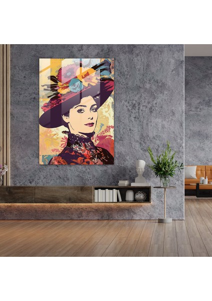 Canlı Pop Art Cam Baskısında Viktorya Dönemi Modası - Klasisizm+Popart, Duvar Dekorasyonu, Modern Sanat, Klasisizm ile Pop Art'ı Birleştirmek, 30 x 45 cm modelleri