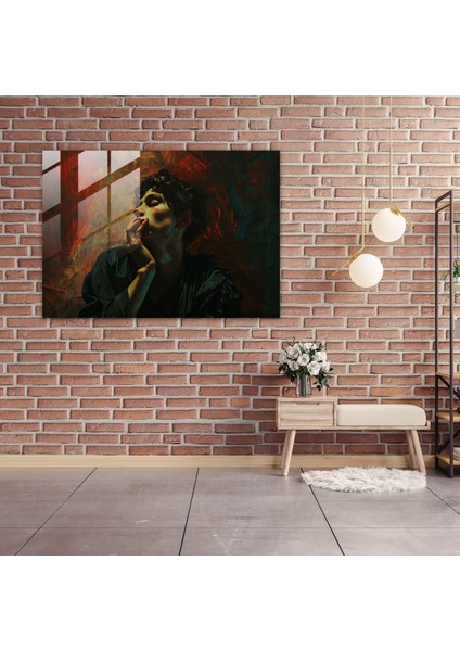 Caravaggio Tarzı Duvar Dekorasyonu - Tefekkür Halindeki Figür - Caravaggio, Duvar Dekorasyonu, Cam Sanatı, Canlı Renkler, 90 x 60 cm