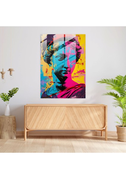Rönesans Pop Art Cam Baskı - Klasisizm+Popart, Klasisizm ile Pop Art Stilini Birleştirmek, Modern Sanat, Ev Dekorasyonu, 30 x 45 cm