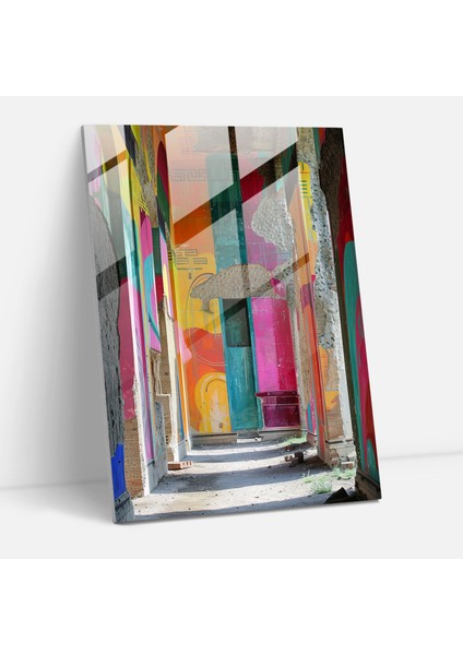 Roman Graffiti Cam Baskı - Klasisizm+Popart, Ev Dekorasyonu, Cam Sanatı, Duvar Dekorasyonu, 30X45 cm