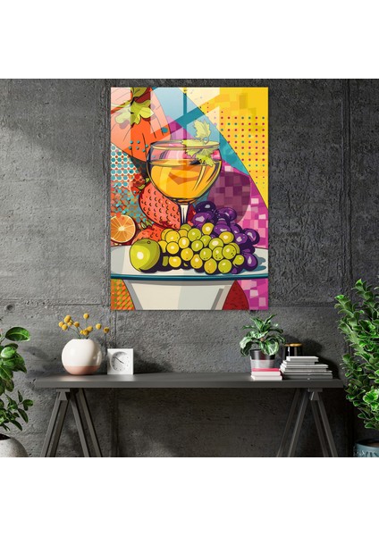 Komik Natürmort Cam Duvar Sanatı - Klasisizm+Popart, Modern Sanat, Cam Baskı, Duvar Süslemesi, 30 x 45 cm modelleri