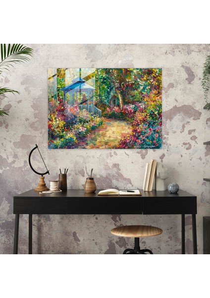 Claude Monet Renkli Bahçe Cam Duvar Tablosu - Claude Monet, Modern Sanat, Cam Baskı, Claude Monet, 45 x 30 cm fiyatları