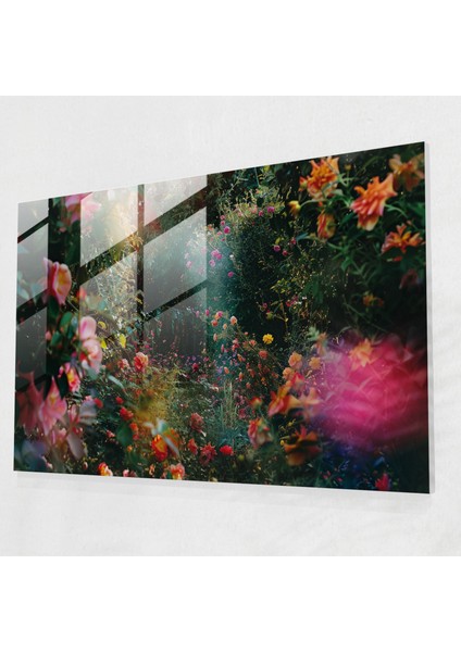 Claude Monet Cam Tablo - Çiçek Açan Bahçe Cam Duvar Tablosu - Claude Monet, Cam Duvar Tablosu, Cam Baskı, Claude Monet, 45 x 30 cm