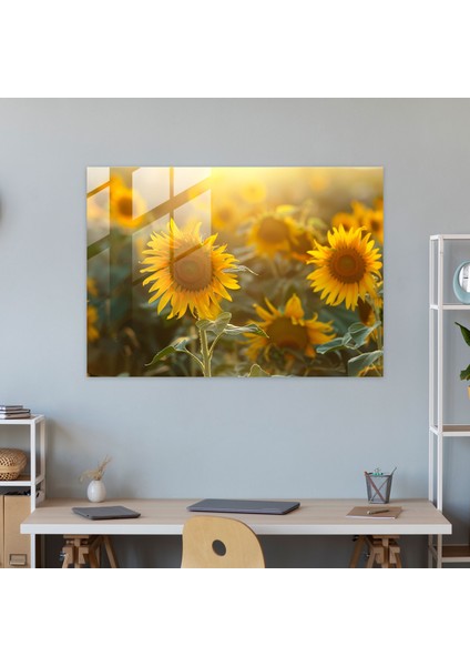 Claude Monet Cam Duvar Sanatı - Ayçiçeği Ev Dekorasyonu - Claude Monet, Cam Duvar Sanatı, Claude Monet, Modern Sanat, 45 x 30 cm modelleri