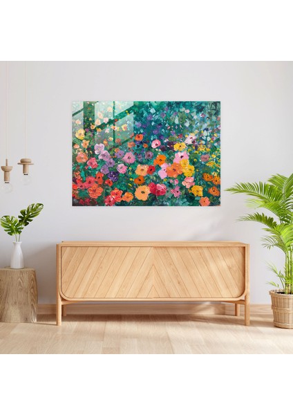 Claude Monet Çiçek Bahçesi Cam Baskı - Claude Monet, Ev Dekorasyonu, Çiçek Bahçesi, Claude Monet, 45 x 30 cm modelleri