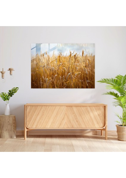 Claude Monet Cam Sanatı - Buğday Tarlası - Claude Monet, Ev Dekorasyonu, Cam Sanatı, Duvar Dekorasyonu, 45 x 30 cm fiyatları