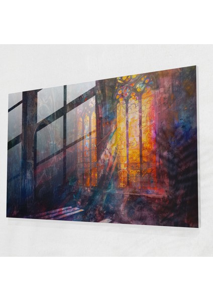 Claude Monet Cam Sanatı - Gündoğumunda Rouen Katedrali - Claude Monet, Cam Sanatı, Claude Monet, Cam Baskı, 45 x 30 cm