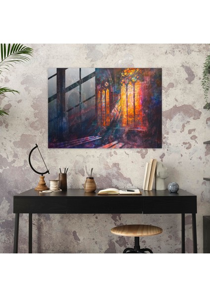 Claude Monet Cam Sanatı - Gündoğumunda Rouen Katedrali - Claude Monet, Cam Sanatı, Claude Monet, Cam Baskı, 45 x 30 cm modelleri