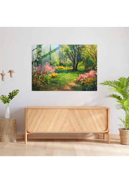 Claude Monet Bahar Bahçesi Cam Baskı - Claude Monet, Duvar Dekorasyonu, Bahar Bahçesi, Cam Sanatı, 45 x 30 cm fiyatları