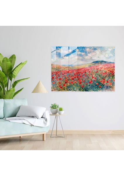 Haşhaş Tarlası Claude Monet Cam Baskı - Claude Monet, Modern Sanat, Cam Duvar Sanatı, Duvar Dekorasyonu, 45 x 30 cm fiyatları