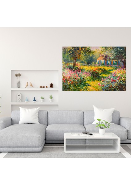 Claude Monet Sanatçının Bahçe Duvar Tablosu - Claude Monet, Duvar Dekorasyonu, Kanvas Tablo, Kanvas Tablo, 50 x 30 cm