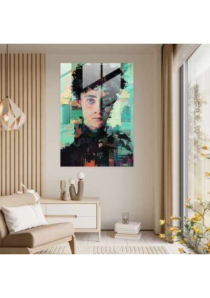 Pikselli Viktorya Dönemi Cam Baskı - Klasisizm+Popart, Klasisizm ile Pop Art'ı Birleştir, Cam Duvar Sanatı, Modern Sanat, 30 x 45 cm